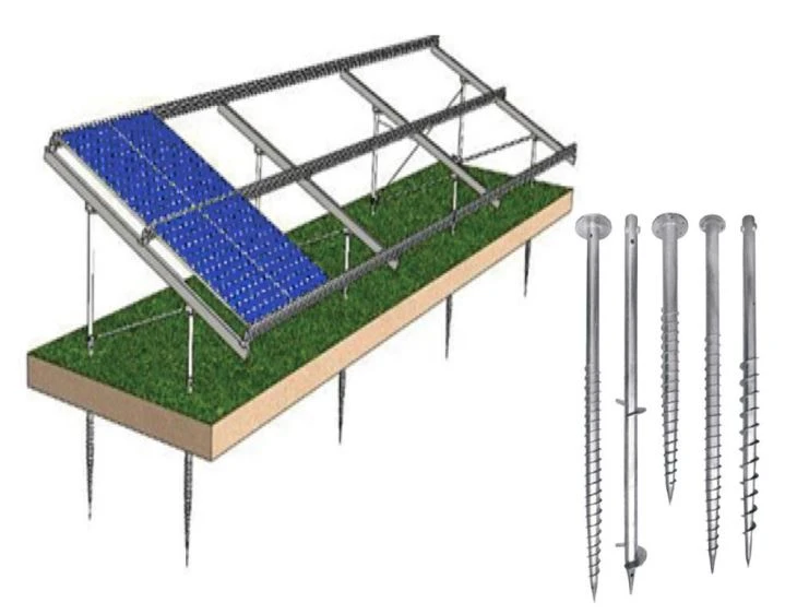 Cho vann ba pri Steel PV Solè Mounting Sistèm Ground