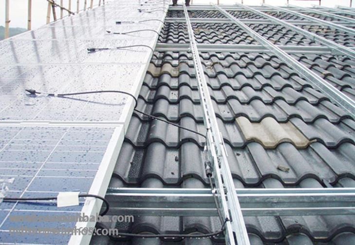 Aluminum Hook And Rail Solar Panel Tile Roof